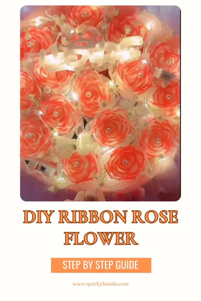 DIY Ribbon Rose Flower – Handmade Gift Idea with Ribbon 🌹✨