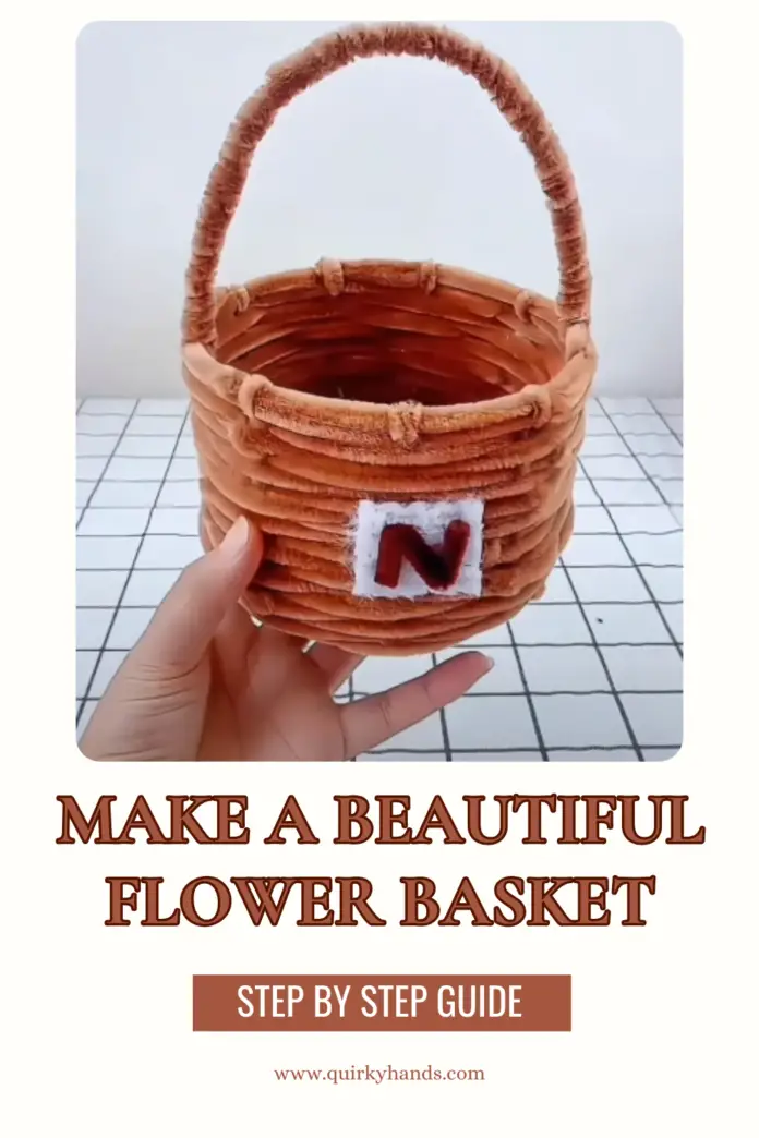 How to Make a Beautiful Flower Basket with Velvet Zinc Pipe – DIY Home Decor 🌸