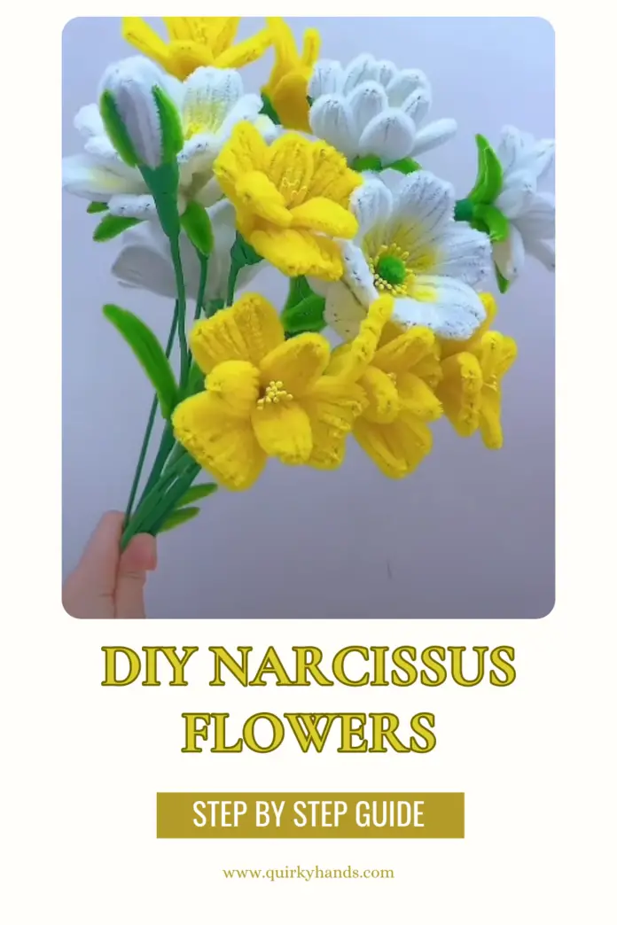 DIY Pipe Cleaner Yellow Narcissus Jonquilla Flowers – Easy Handmade Flower Craft Tutorial 🌼