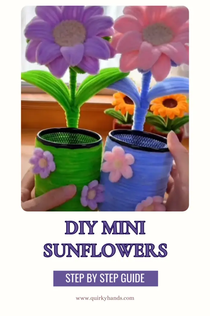 DIY Mini Sunflowers with Pipe Cleaners – Adorable Handmade Flower Craft 🌻