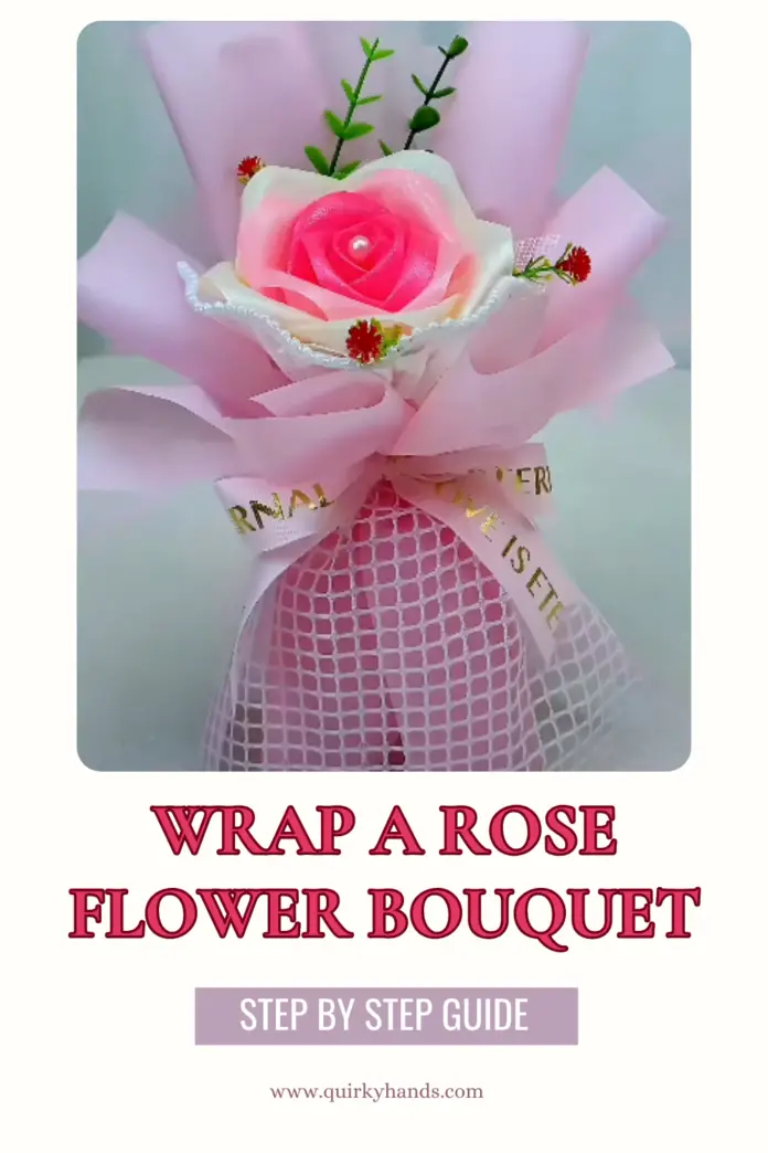 Easy DIY Tutorial: How to Wrap a Single Rose Flower Bouquet