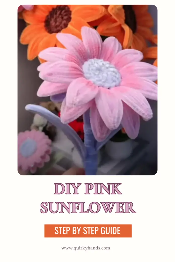 DIY Pink Sunflower with Pipe Cleaners – Handmade Flower Gift Tutorial