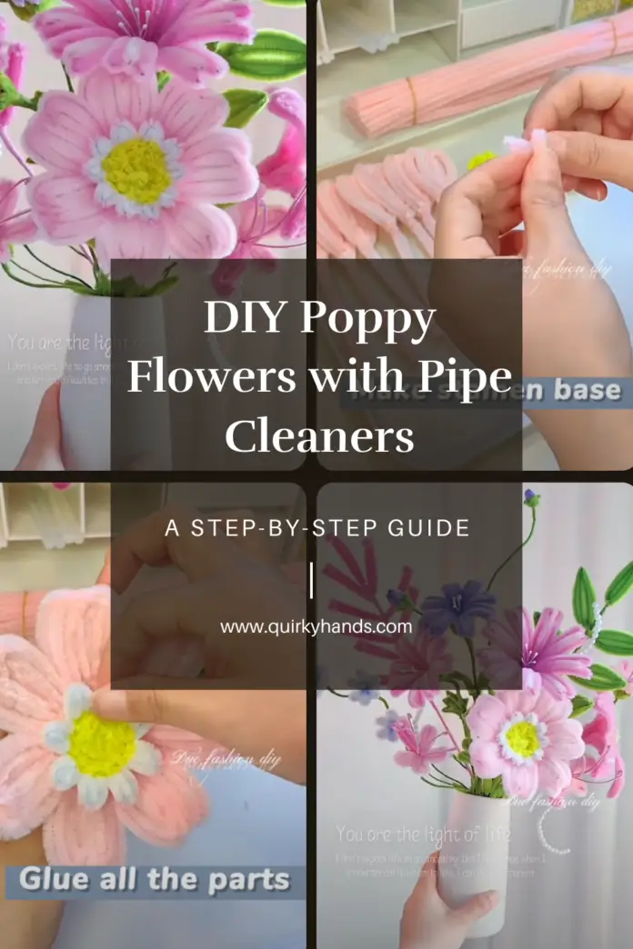 DIY Poppy Flowers with Pipe Cleaners – Easy Handmade Flower Craft Tutorial