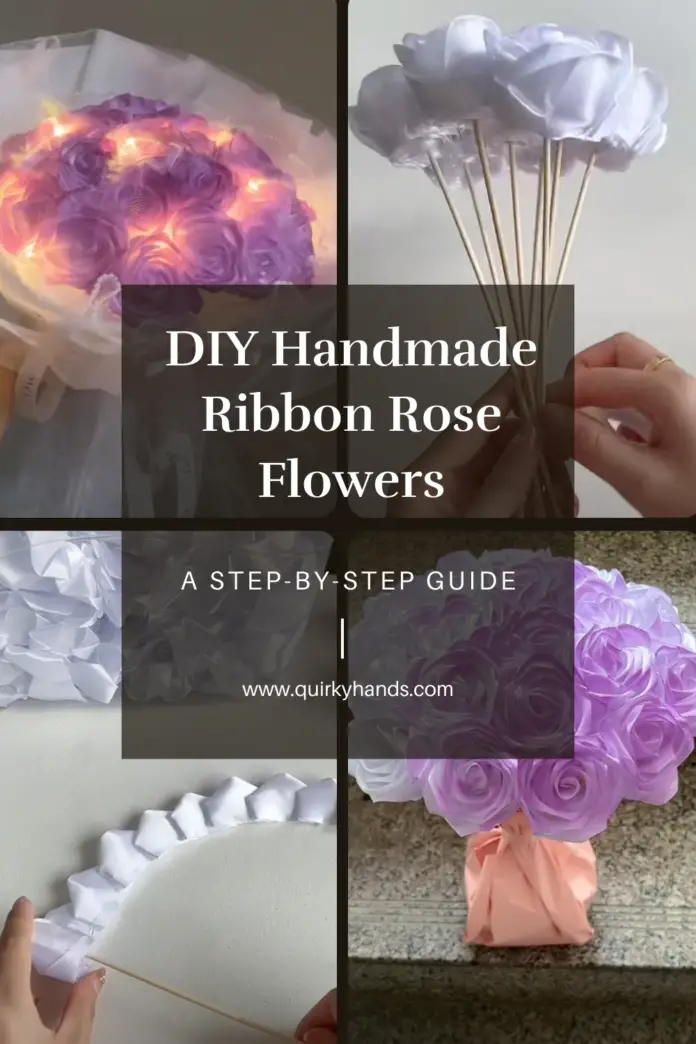 DIY Handmade Ribbon Rose Flowers – Perfect for Gifts & Crafting Projects