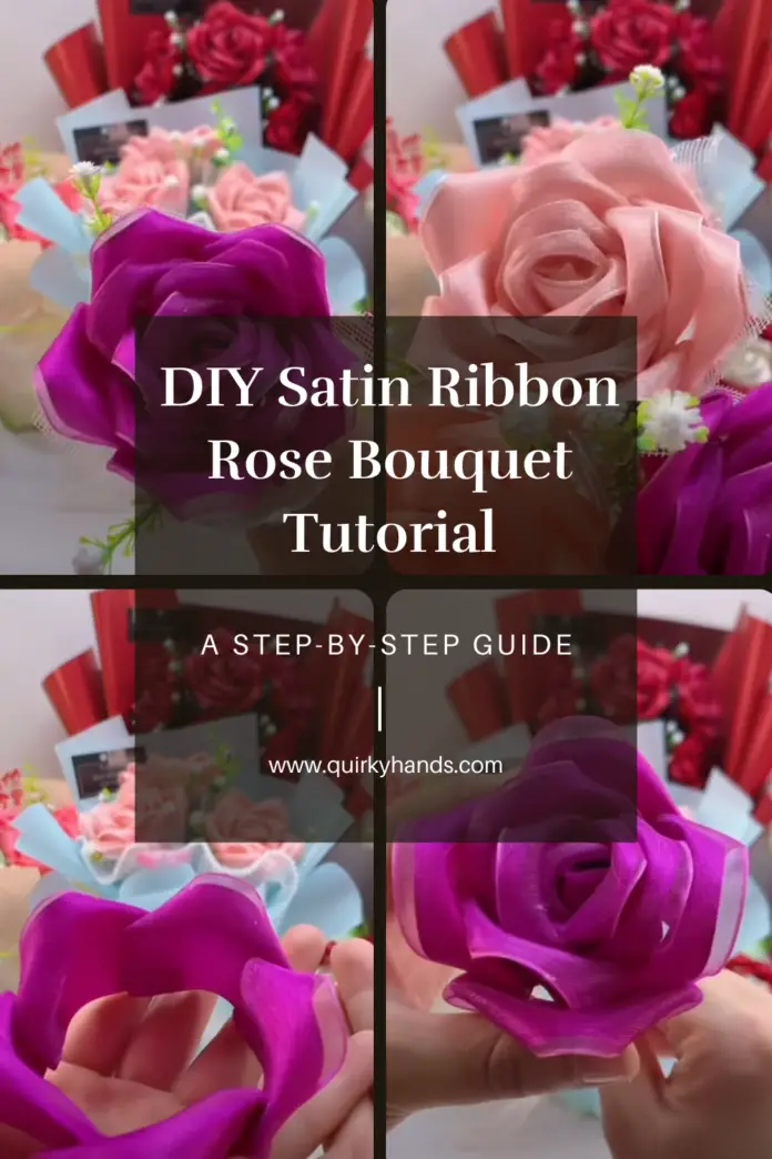 DIY Satin Ribbon Rose Bouquet Tutorial – Step-by-Step Guide for Handmade Gifts