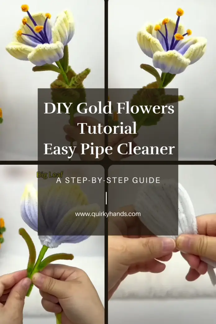 DIY Gold Flowers Tutorial – Easy Pipe Cleaner Craft for Elegant Gift Ideas