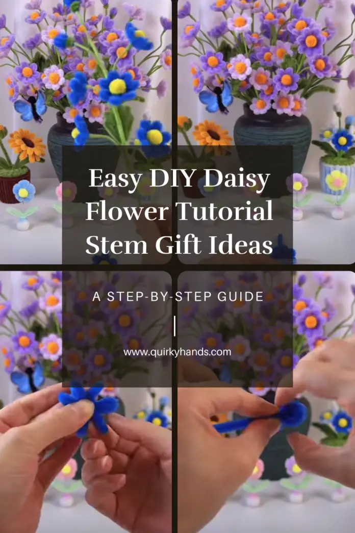 Easy DIY Daisy Flower Tutorial – How to Make Chenille Stem Pipe Cleaner Daisies