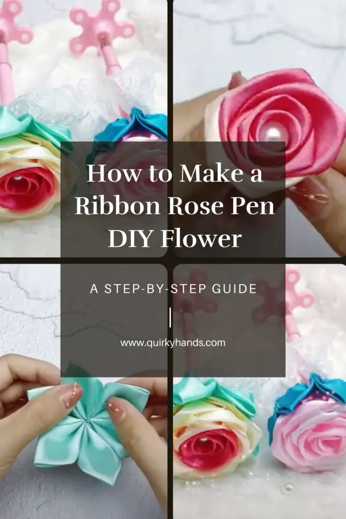 How to Make a Ribbon Rose Pen – DIY Ribbon Flower Gift Idea