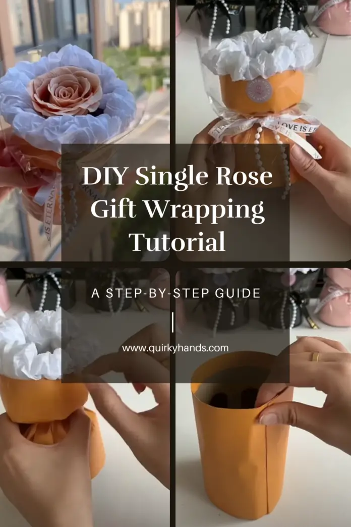 DIY Single Rose Gift Wrapping Tutorial – Handmade Ribbon Flower Craft