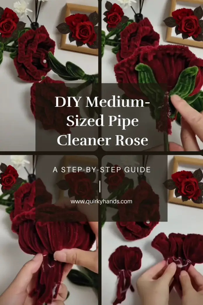 DIY Medium-Sized Pipe Cleaner Rose – Full Step-by-Step Tutorial