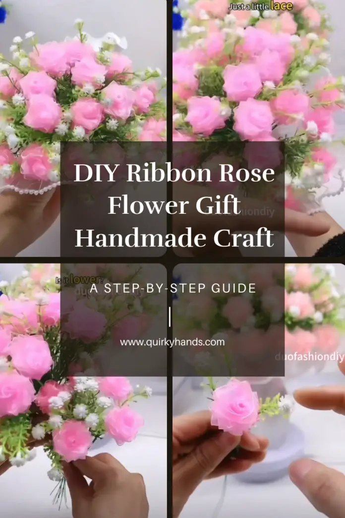 DIY Ribbon Rose Flower Gift – Handmade Craft for Unique Gifts